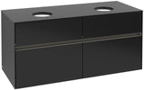 Villeroy & Boch Collaro Waschtischunterschrank 1200 mm Truffle Grey mit LED-Beleuchtung und 4 Auszügen