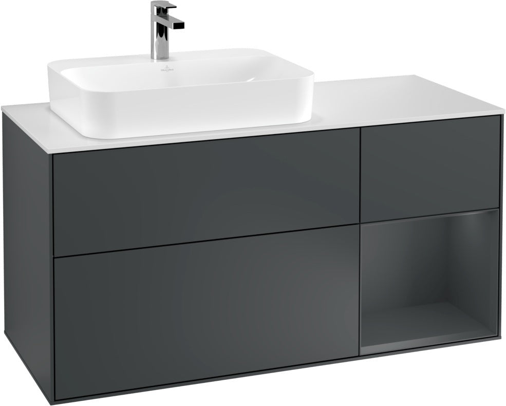Villeroy & Boch Waschtischunterschrank Finion F401G 1200 mm Glossy White Lacquer mit Beleuchtung