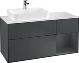 Villeroy & Boch Waschtischunterschrank Finion F401G 1200 mm Glossy White Lacquer mit Beleuchtung