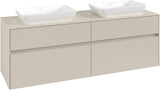 Villeroy & Boch Waschtischunterschrank Collaro C123 B0 1600 mm Cashmere Grey mit LED-Beleuchtung