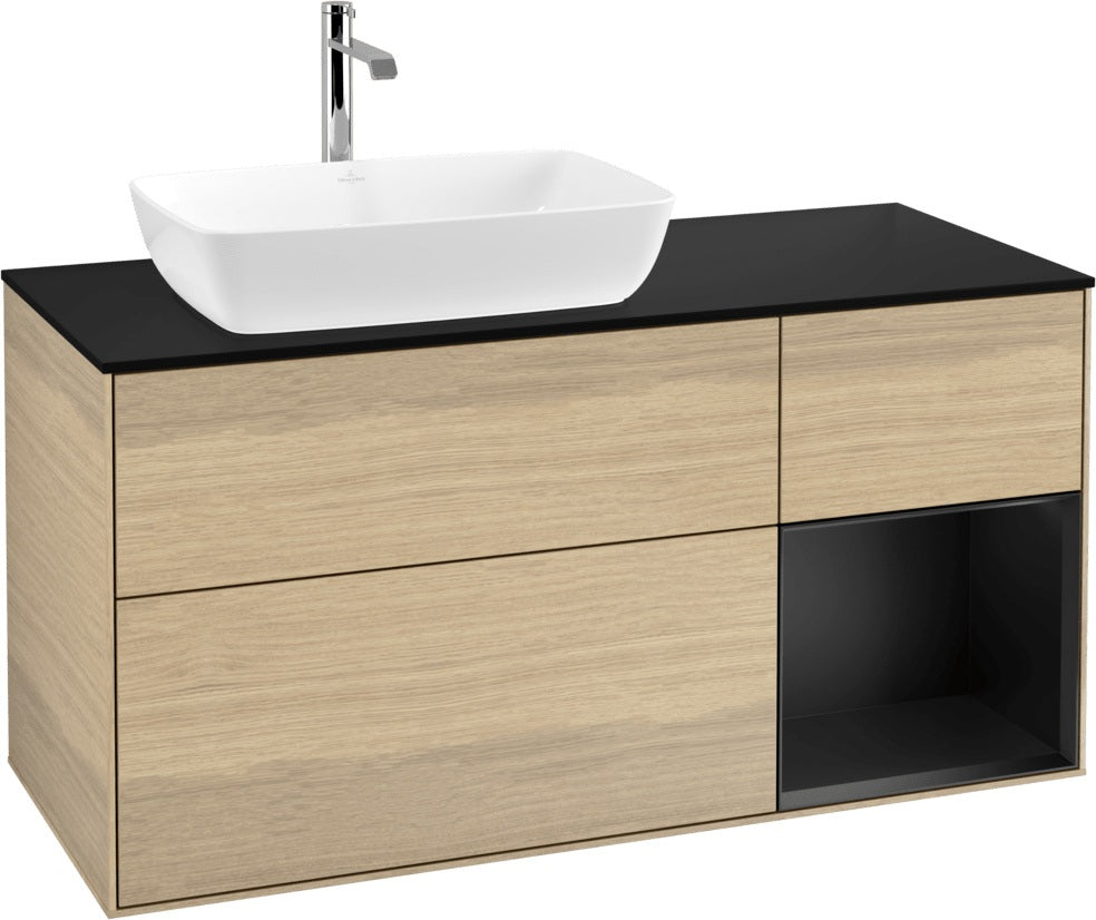 Villeroy & Boch Finion Waschtischunterschrank 1200 mm Glossy White mit Beleuchtung und SoftClosing