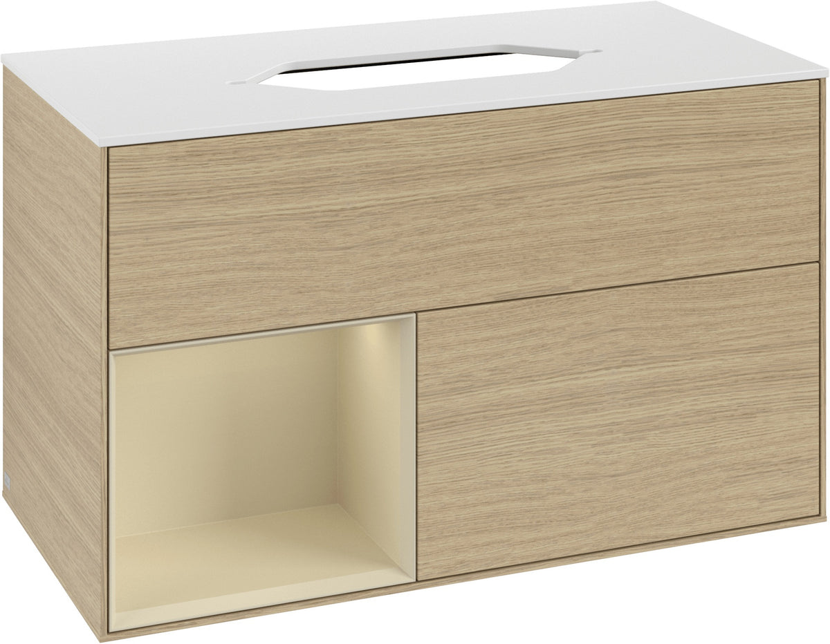 Villeroy & Boch Finion Waschtischunterschrank 1000 mm Glossy White Lacquer – mit LED-Beleuchtung & SoftClosing