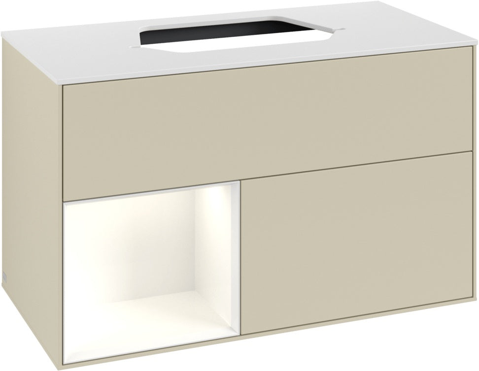 Villeroy & Boch Finion Waschtischunterschrank 1000 mm White Matt Lacquer mit LED-Beleuchtung