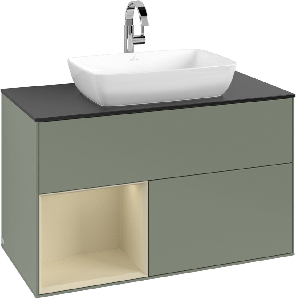 Villeroy & Boch Finion Waschbeckenunterschrank Glossy White Lacquer mit Beleuchtung 1000 mm