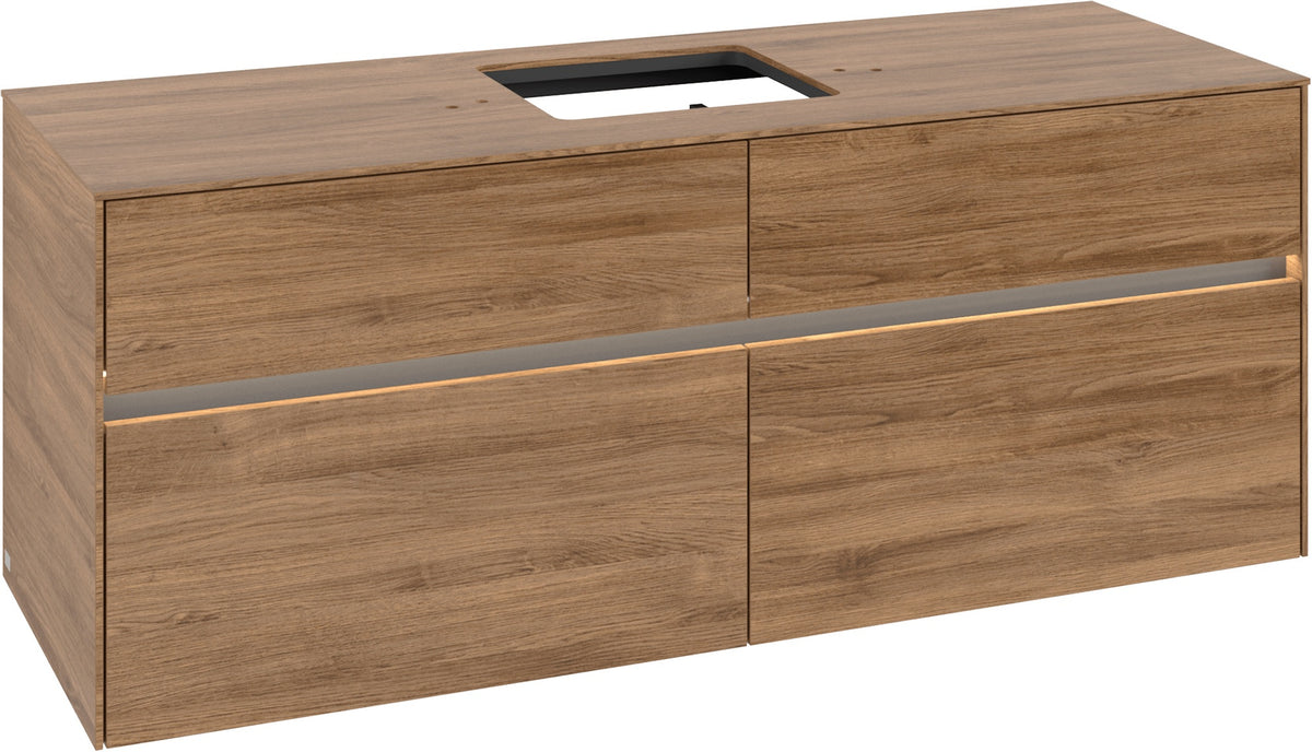 Villeroy & Boch Waschtischunterschrank Collaro C131 B0 1400 mm Kansas Oak mit Beleuchtung