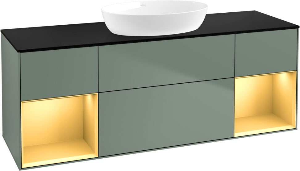 Villeroy & Boch Finion Waschtischunterschrank 1600 mm Glossy White Lacquer mit Beleuchtung