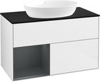 weiß / Mitteldichte Faserplatte (MDF) / GA12H G 1000x603x501mm Glossy White