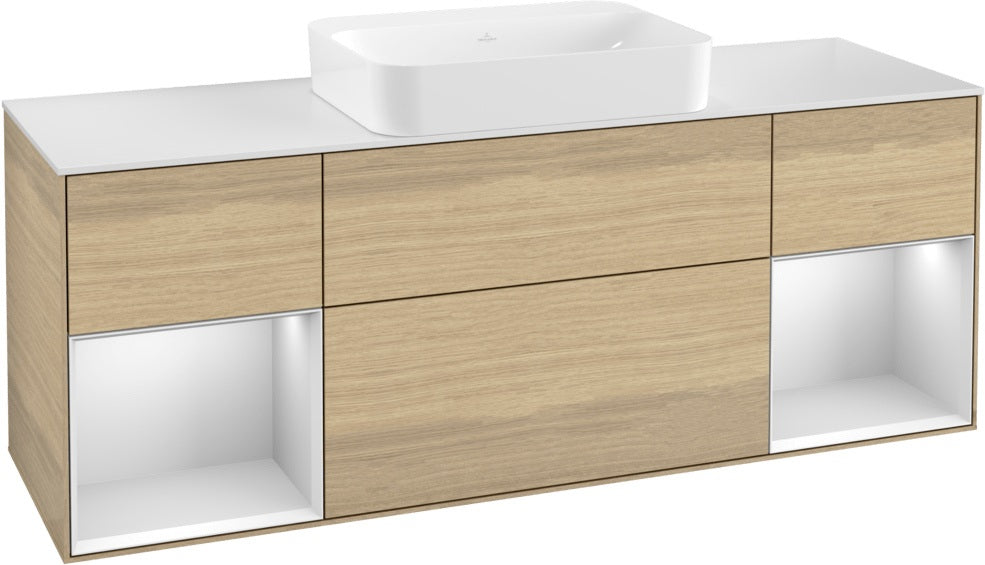 Villeroy & Boch Finion Waschtischunterschrank 1600 mm Glossy White Lacquer mit Beleuchtung