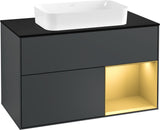 Villeroy & Boch Waschtischunterschrank Finion F252G 1000 mm Glossy White Lacquer mit LED-Beleuchtung