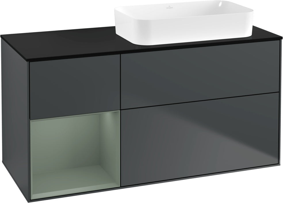 Villeroy & Boch Finion Waschtischunterschrank 120 cm Glossy White Lacquer mit Beleuchtung