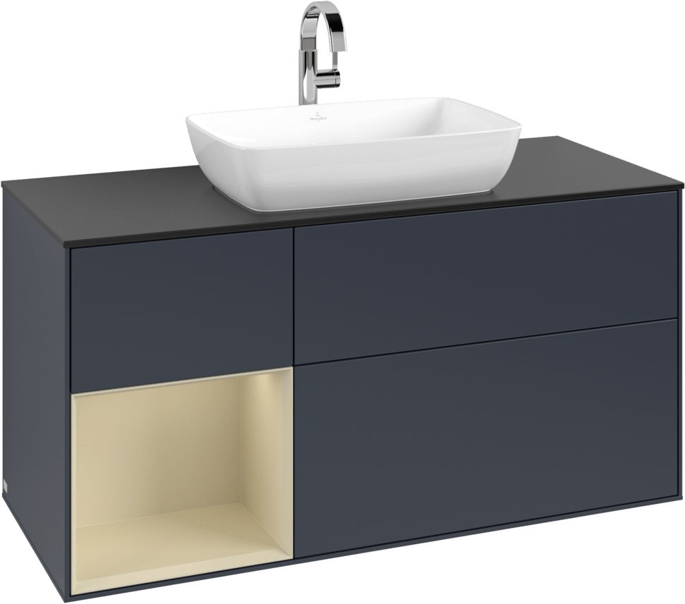 Villeroy & Boch Finion Waschtischunterschrank 1200 mm Glossy White Lacquer mit Beleuchtung
