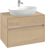 Villeroy & Boch CHIC Set 80 cm mit Lichtspiegel Glossy White – Badmöbelset mit Waschtisch und SoftClosing