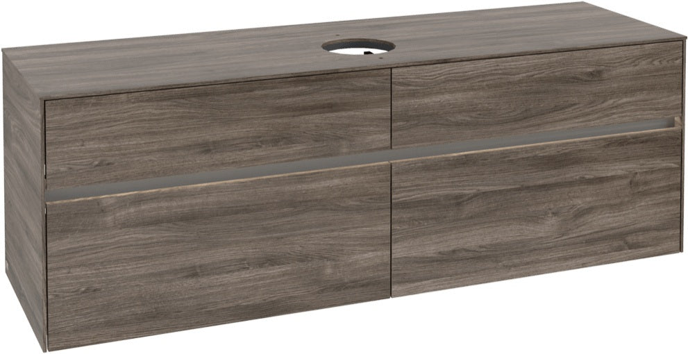 Villeroy & Boch Waschtischunterschrank Collaro C049 B0 1600 mm Stone Oak mit Beleuchtung