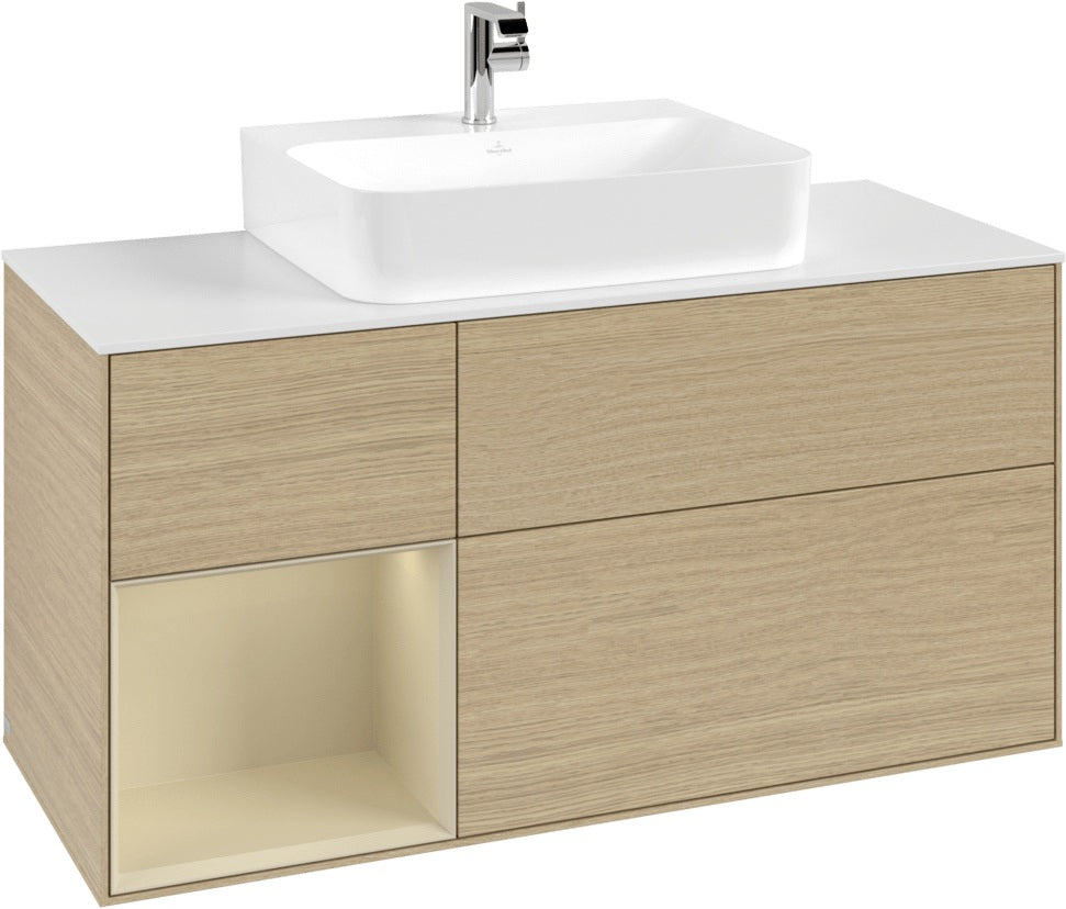 Villeroy & Boch Finion Waschtischunterschrank G161G 1200 mm Glossy White Lacquer mit LED-Beleuchtung