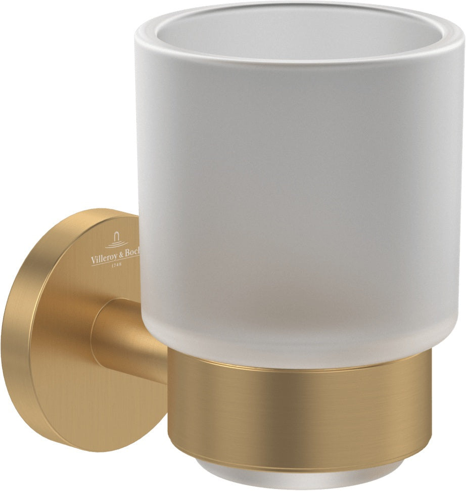 Villeroy & Boch Elements - Tender Glashalter TVA1 mit Becher aus satiniertem Glas, rund, Chrom