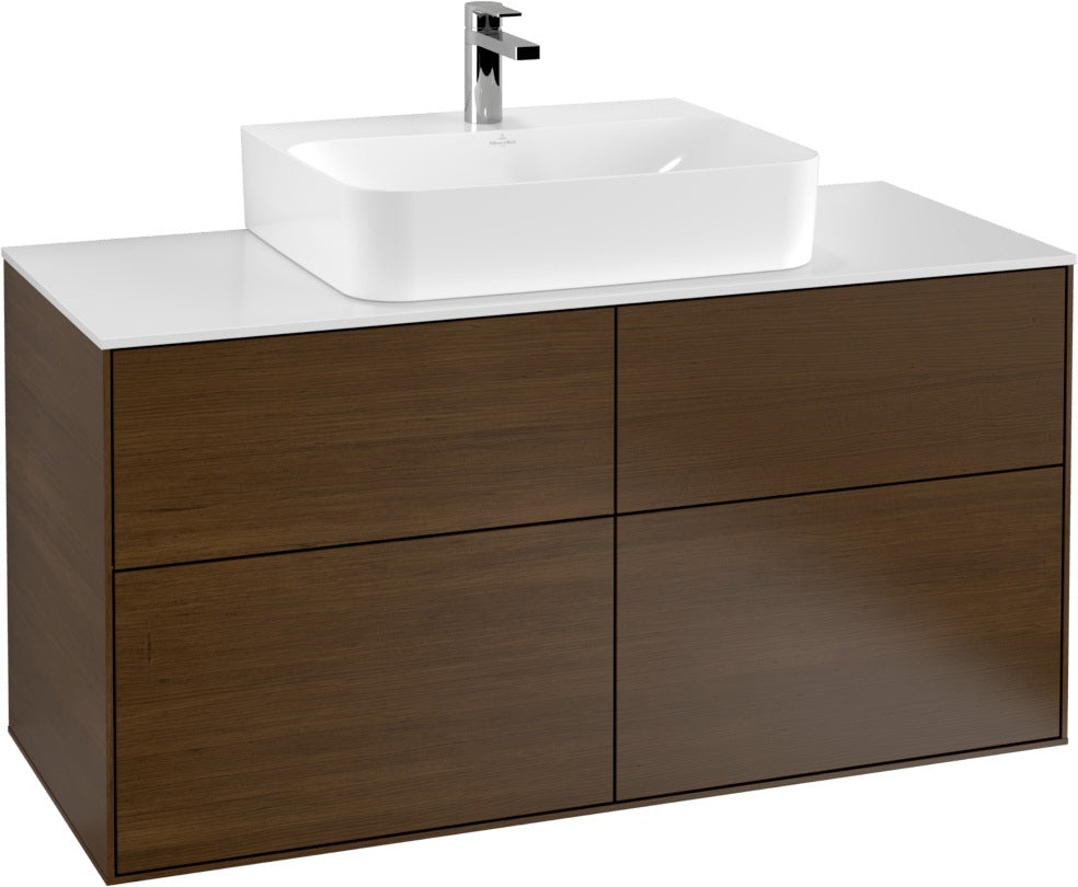 Villeroy & Boch Finion Waschbeckenunterschrank 1200 mm Glossy White Lacquer mit LED-Beleuchtung
