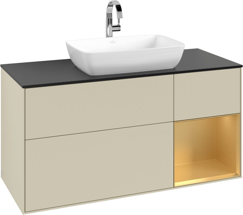 Villeroy & Boch Finion Waschbeckenunterschrank 1200 mm Glossy White Lacquer mit Beleuchtung