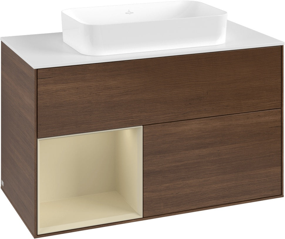 Villeroy & Boch Finion Waschtischunterschrank 1000 mm Glossy White Lacquer – mit LED-Beleuchtung & SoftClosing
