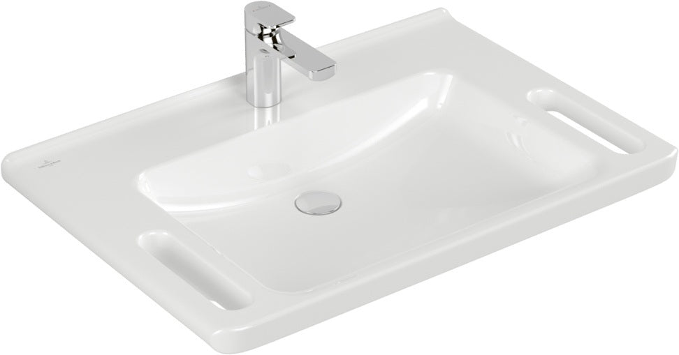 Villeroy & Boch ViCare Wandwaschbecken 800x550 mm Rechteck Weiß Alpin