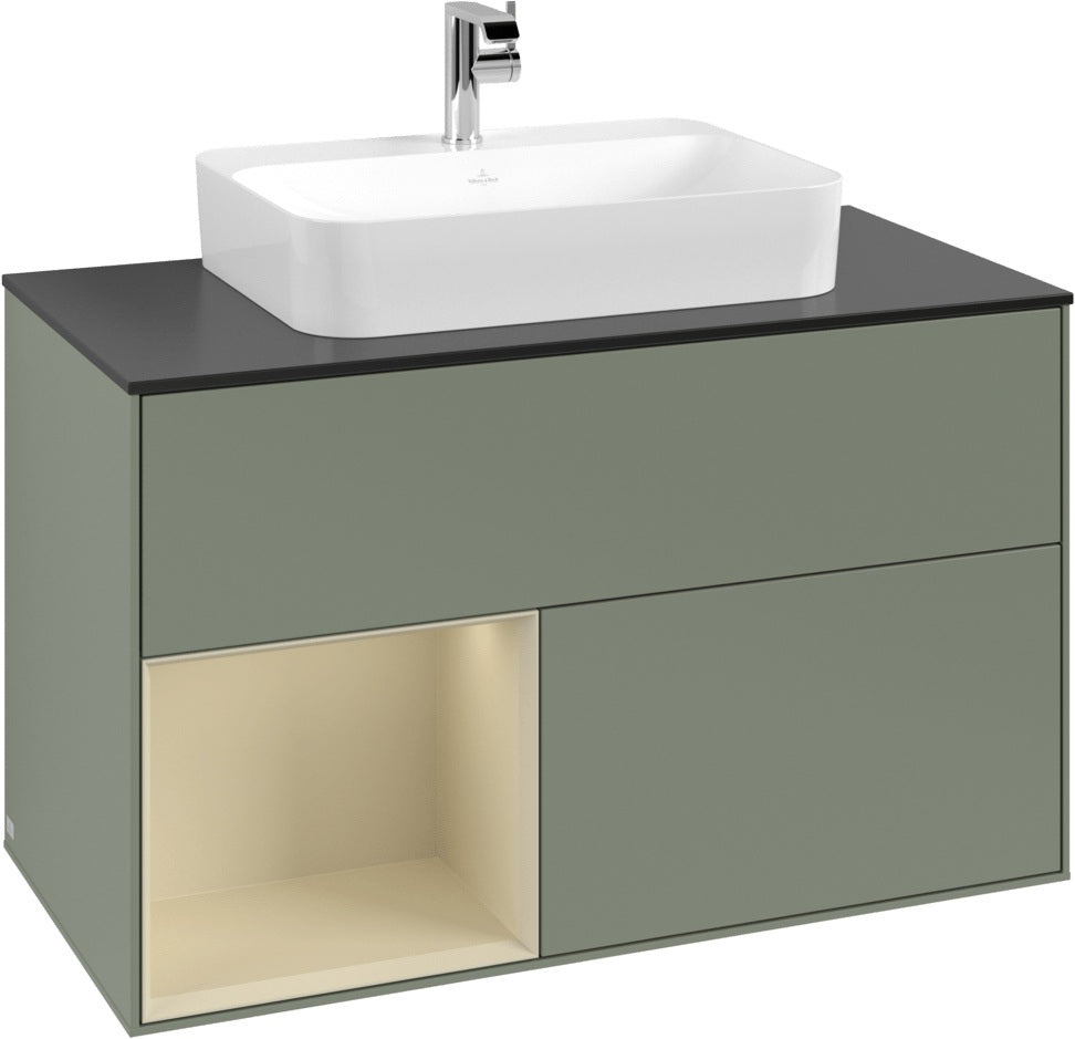 Villeroy & Boch Finion Waschtischunterschrank 1000 mm Glossy White Lacquer mit LED-Beleuchtung