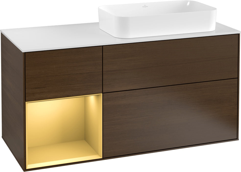 Villeroy & Boch Finion Waschbeckenunterschrank 1200 mm Glossy White Lacquer mit LED-Beleuchtung