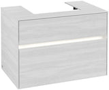 Villeroy & Boch Collaro Waschtischunterschrank 800 mm mit LED-Beleuchtung und 2 Auszügen in White Wood