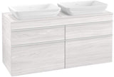 Villeroy & Boch Venticello Waschtischunterschrank 1257 mm Glossy White, 4 Auszüge, für 2 Waschtische