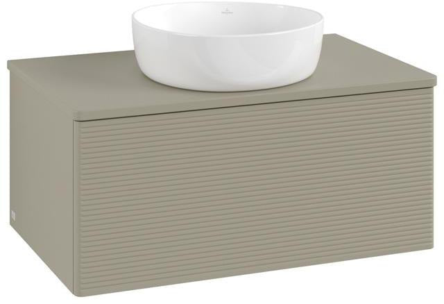 Villeroy & Boch Antao Waschtischunterschrank 800 mm – Grau Matt, 1 Auszug, Push-Open