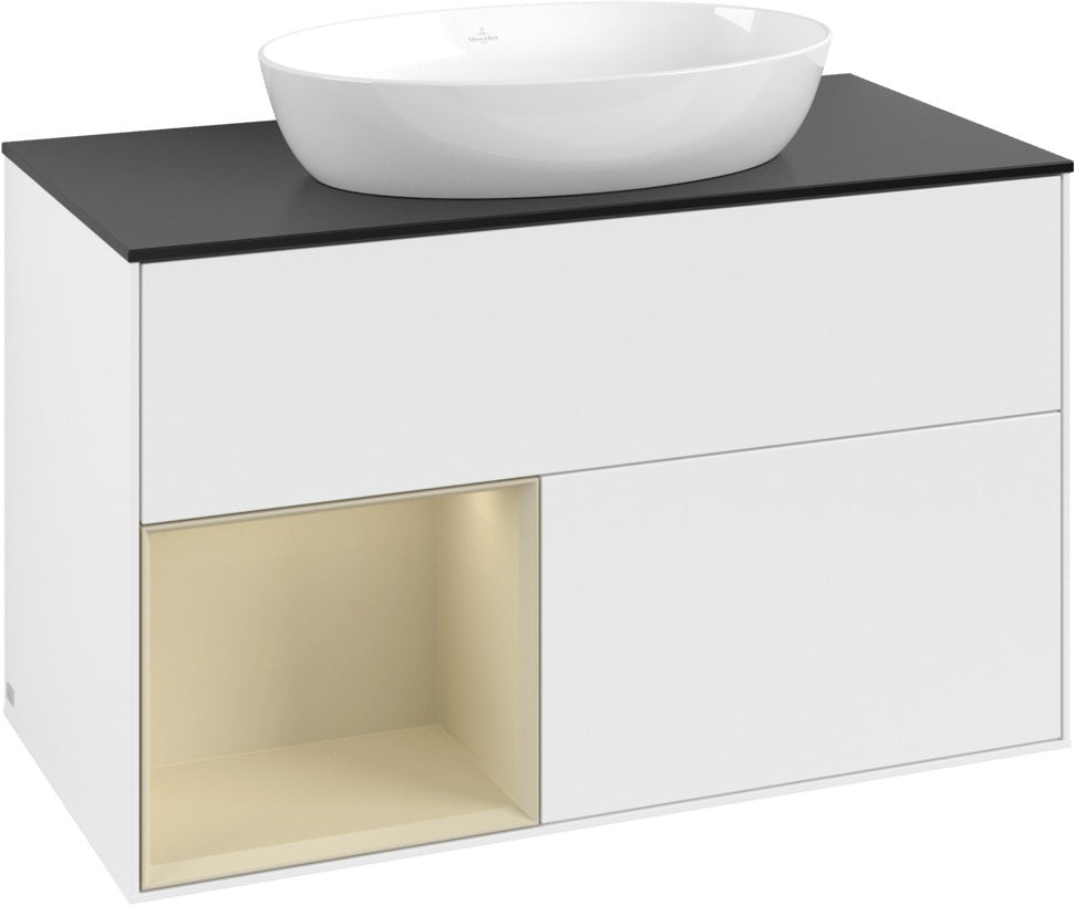 Villeroy & Boch Waschtischunterschrank Finion FA12G 1000 mm Glossy White Lacquer mit Beleuchtung