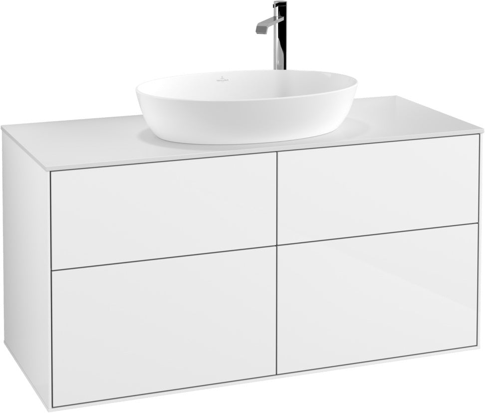 Villeroy & Boch Finion Waschtischunterschrank F91200GF 1200 mm Glossy White Lacquer mit 4 Auszügen