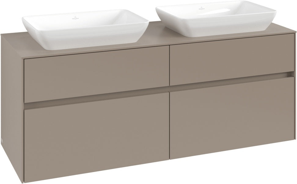 Villeroy & Boch Waschtischunterschrank Collaro C119 B0 1400 mm Taupe mit Beleuchtung