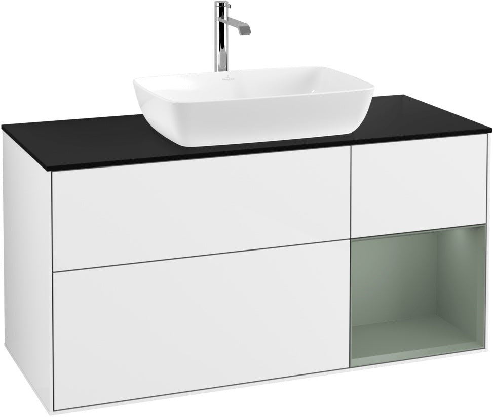 Villeroy & Boch Finion Waschbeckenunterschrank 1200 mm Glossy White Lacquer mit Beleuchtung