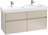 Villeroy & Boch Collaro Waschtischunterschrank 1154 mm Black Matt mit LED-Beleuchtung und 4 Auszügen