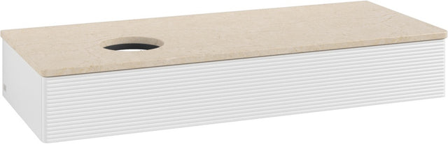 Villeroy & Boch Waschbeckenunterschrank Antao 1200 mm Glossy White Lacquer mit Marmor-Abdeckplatte