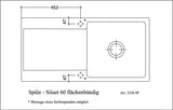 Villeroy & Boch Siluet 60 flat Einbauspüle TitanCeram Ebony CeramicPlus 980x490mm