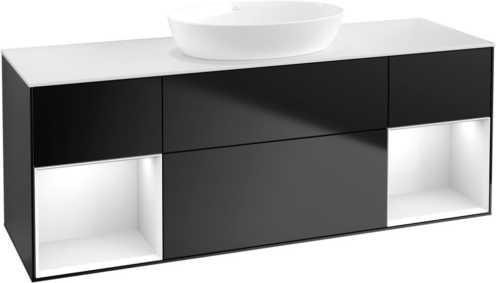 Villeroy & Boch Finion Waschtischunterschrank GD01GF 1600 mm Glossy White Lacquer mit Beleuchtung