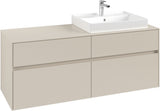 Villeroy & Boch Waschtischunterschrank Collaro C086 B0 1400 mm Cashmere Grey mit Beleuchtung