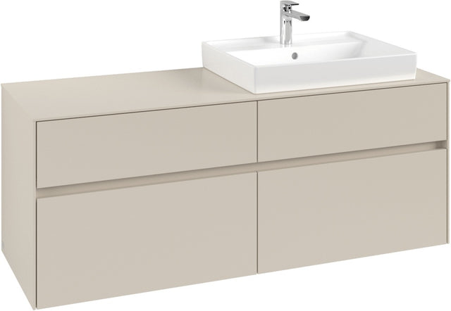 Villeroy & Boch Waschtischunterschrank Collaro C086 B0 1400 mm Cashmere Grey mit Beleuchtung