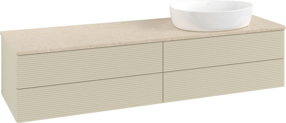 Villeroy & Boch Waschtischunterschrank Antao 1600 mm Anthracite Matt Lacquer mit 4 Auszügen und LED-Beleuchtung
