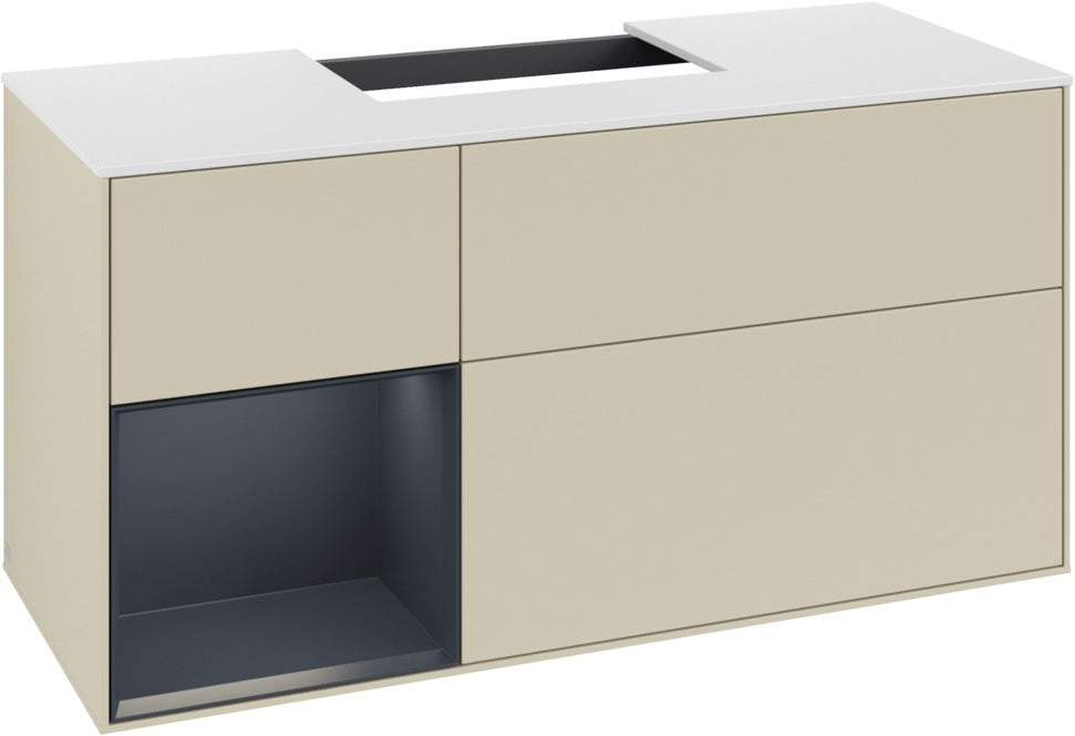 Villeroy & Boch Finion Waschtischunterschrank G161G 1200 mm Glossy White Lacquer mit LED-Beleuchtung