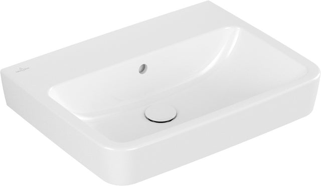 Villeroy & Boch O.novo Wandwaschbecken 600x460 mm Weiß Alpin – Eckig, mit Überlauf, ohne Hahnloch