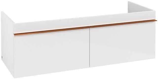 Villeroy & Boch Venticello Waschbeckenunterschrank 1253 mm Glossy White – 2 Auszüge, wandhängend