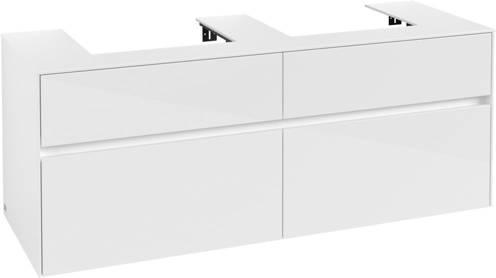 Villeroy & Boch Waschtischunterschrank Collaro C076 1400 mm Glossy White mit 4 Auszügen