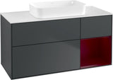 Villeroy & Boch Finion Waschtischunterschrank G711G Black Matt Lacquer 1200 mm mit Beleuchtung