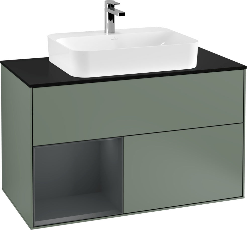 Villeroy & Boch Finion Waschtischunterschrank 1000 mm Glossy White Lacquer mit LED-Beleuchtung