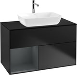Villeroy & Boch Finion Waschbeckenunterschrank Glossy White mit Beleuchtung, 1000 mm