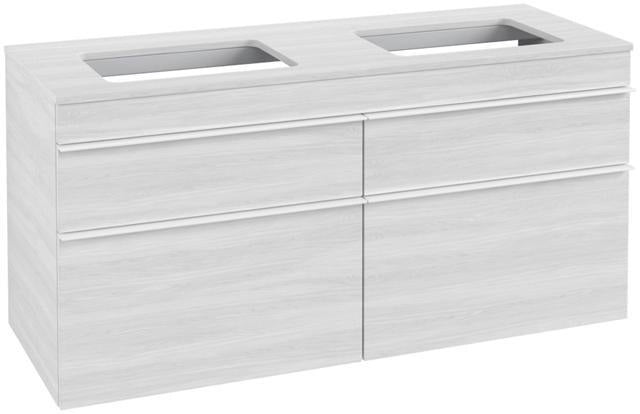 Villeroy & Boch Venticello Waschtischunterschrank 1257 mm Glossy White, 4 Auszüge, für 2 Waschtische