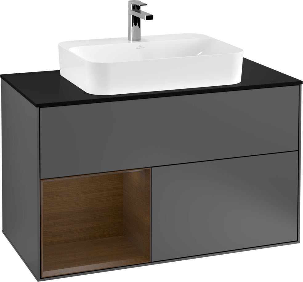 Villeroy & Boch Finion Waschtischunterschrank 1000 mm Glossy White Lacquer mit LED-Beleuchtung