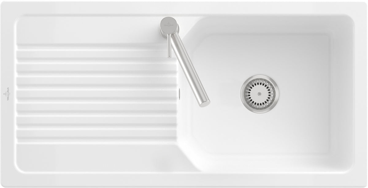 Villeroy & Boch Flächenbündige Spüle Linara 60 Flat Ivory CeramicPlus 980x490mm