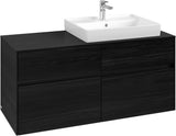 Villeroy & Boch Waschbeckenunterschrank Collaro C083 Black Oak 1200 mm mit LED-Beleuchtung